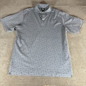 Foot Joy FJ  Polo‎ Golf Knit Shirt Gray Pique Floral Short Sleeve  Rio Mar, P.R.